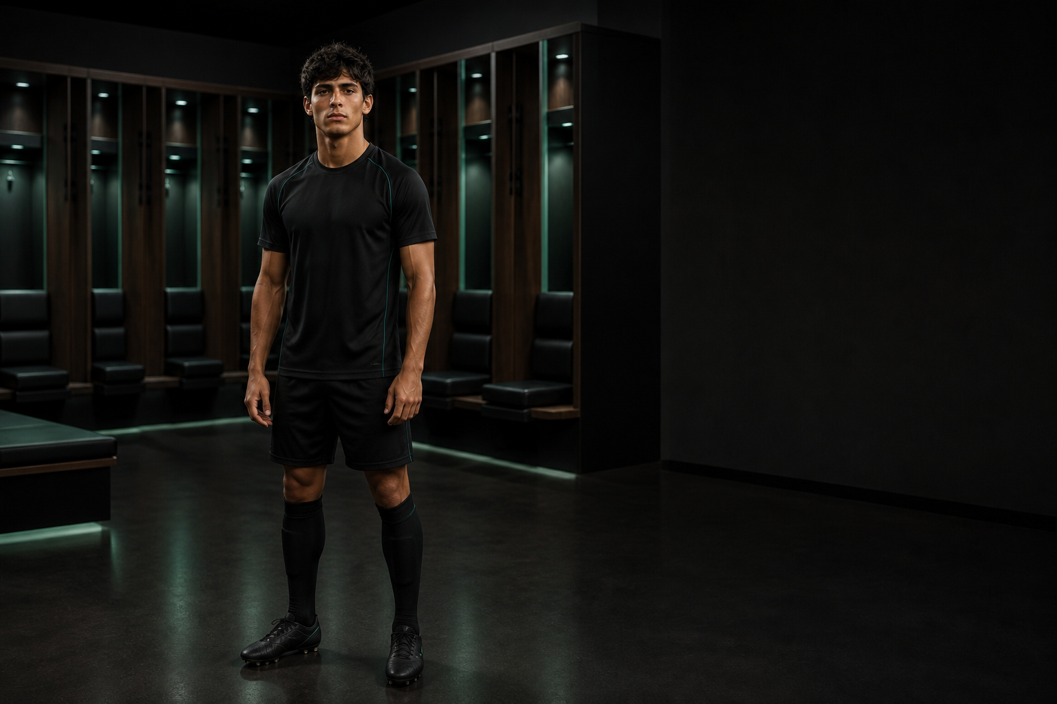 Fictional footballer in a neutral TOUCHLN training kit