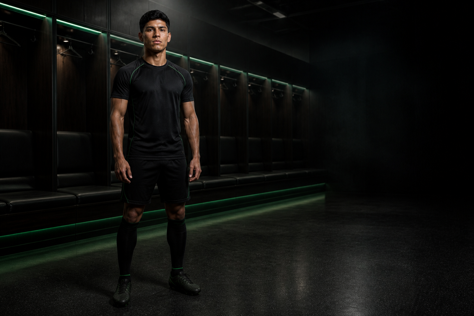 Fictional footballer in a neutral TOUCHLN training kit
