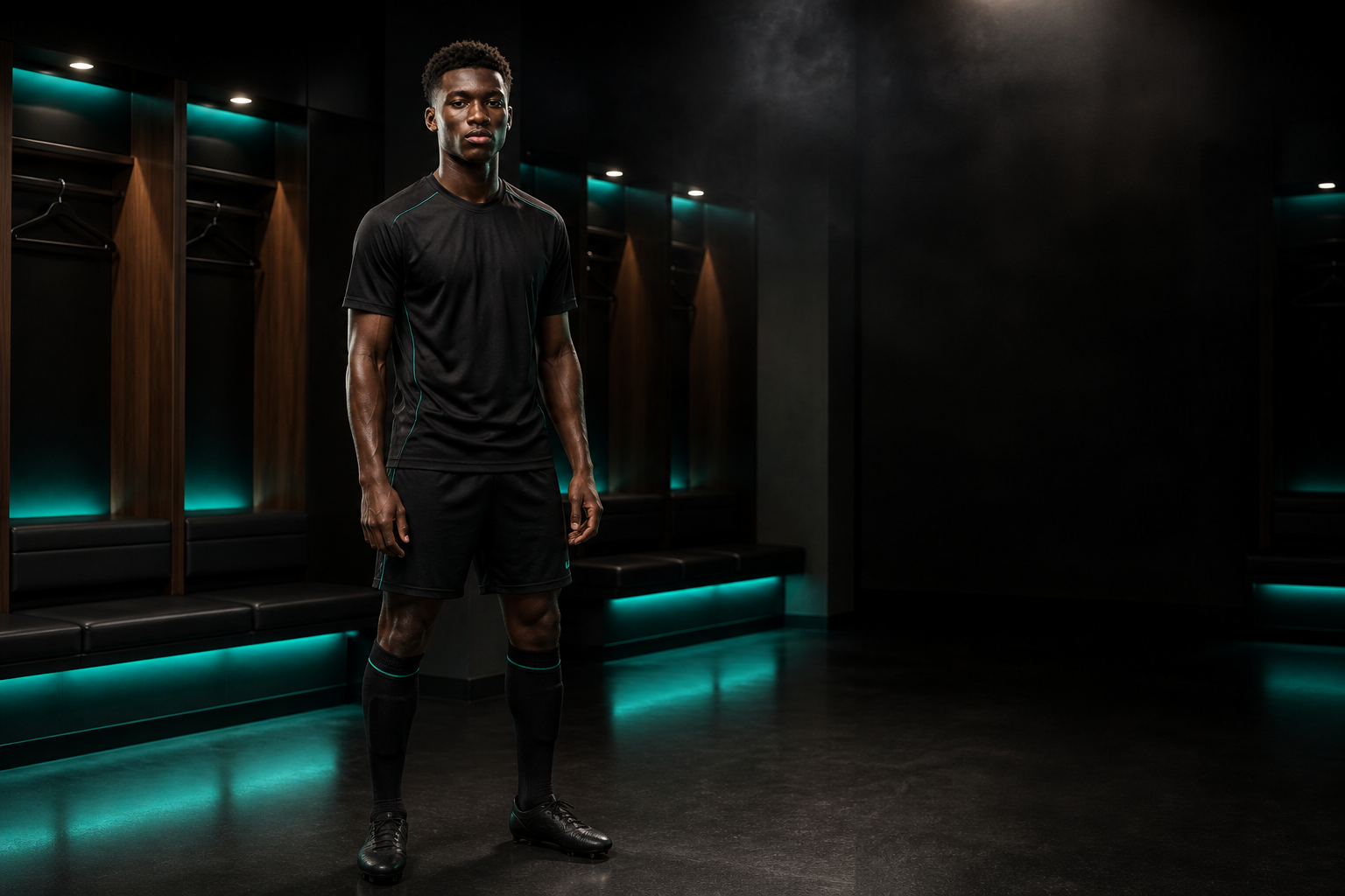 Fictional footballer in a neutral TOUCHLN training kit