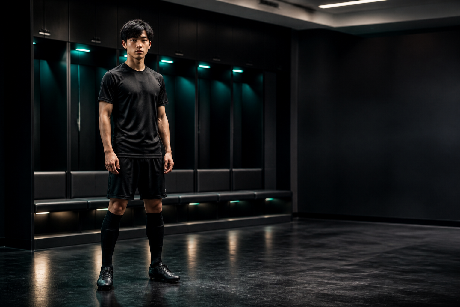 Fictional footballer in a neutral TOUCHLN training kit