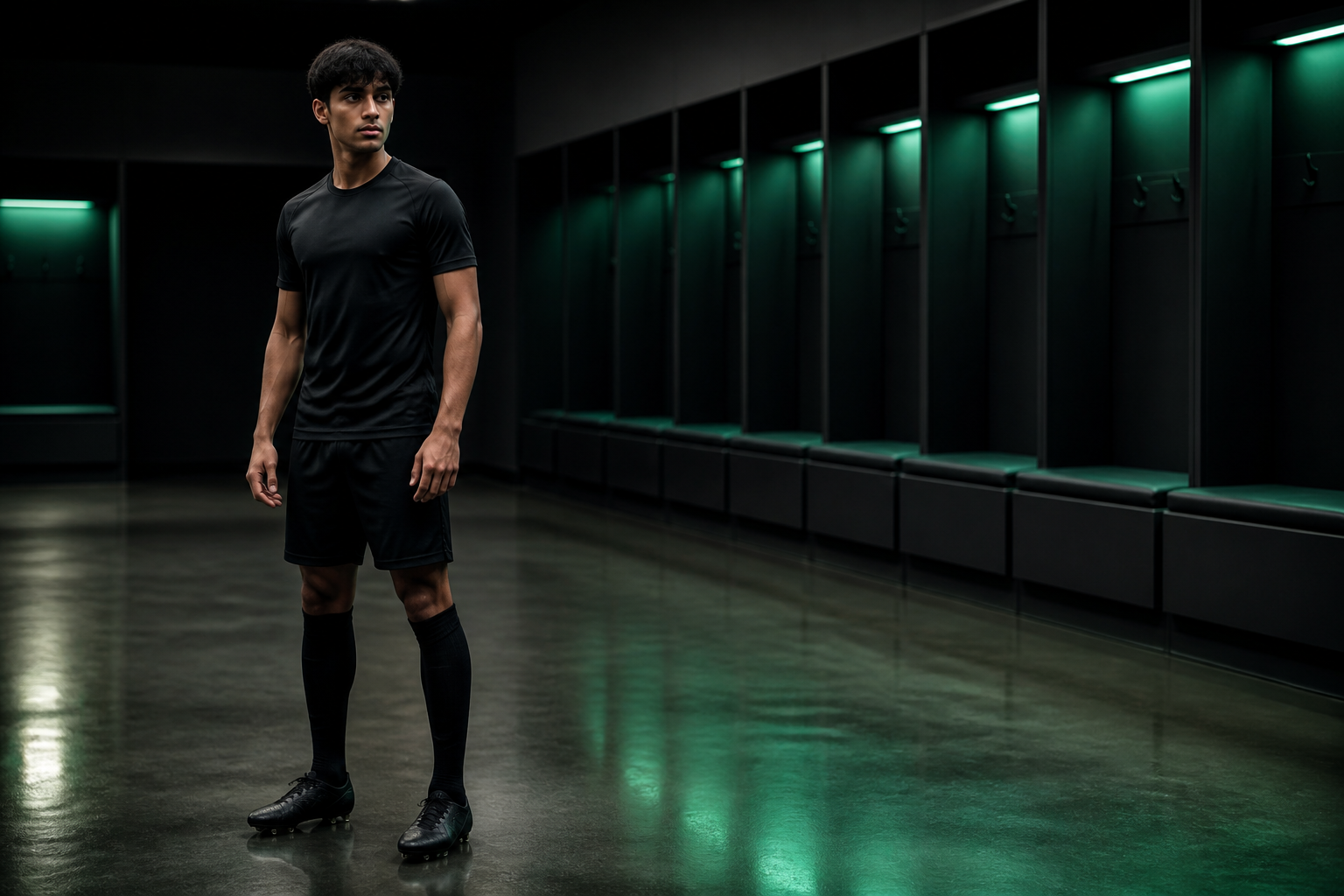 Fictional footballer in a neutral TOUCHLN training kit