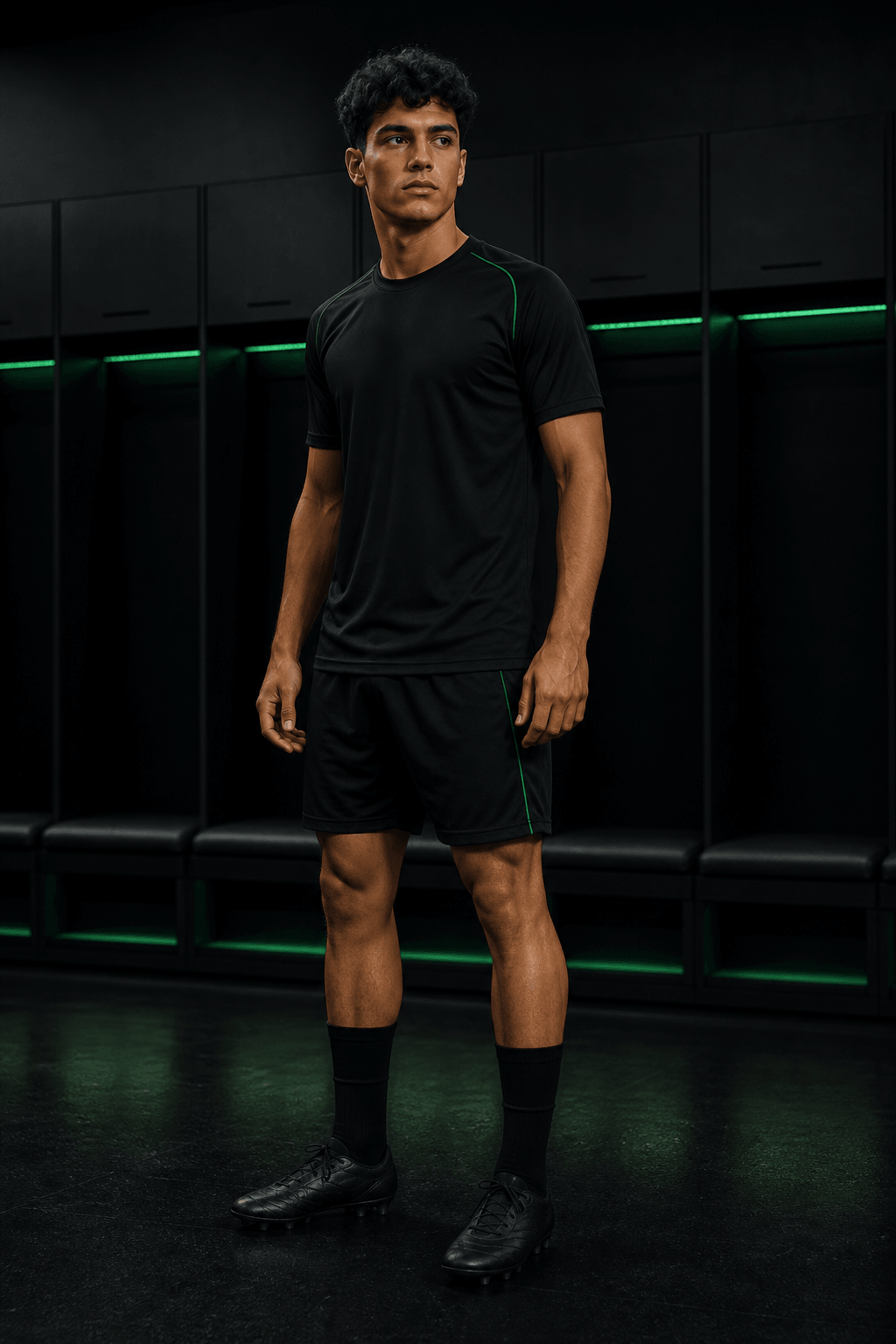 Fictional footballer in a neutral TOUCHLN training kit