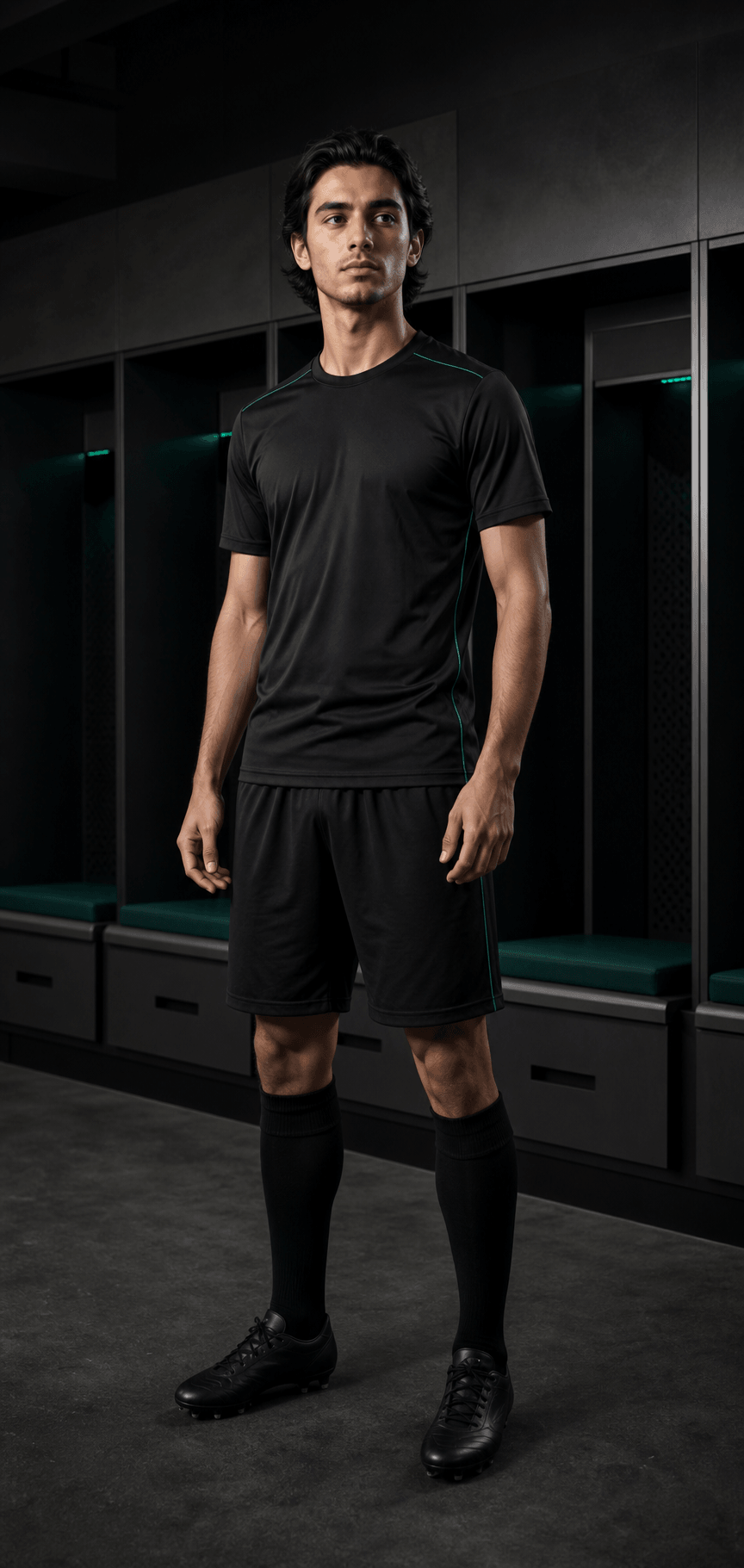 Fictional footballer in a neutral TOUCHLN training kit
