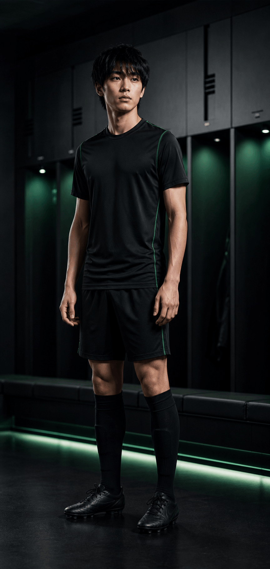 Fictional footballer in a neutral TOUCHLN training kit