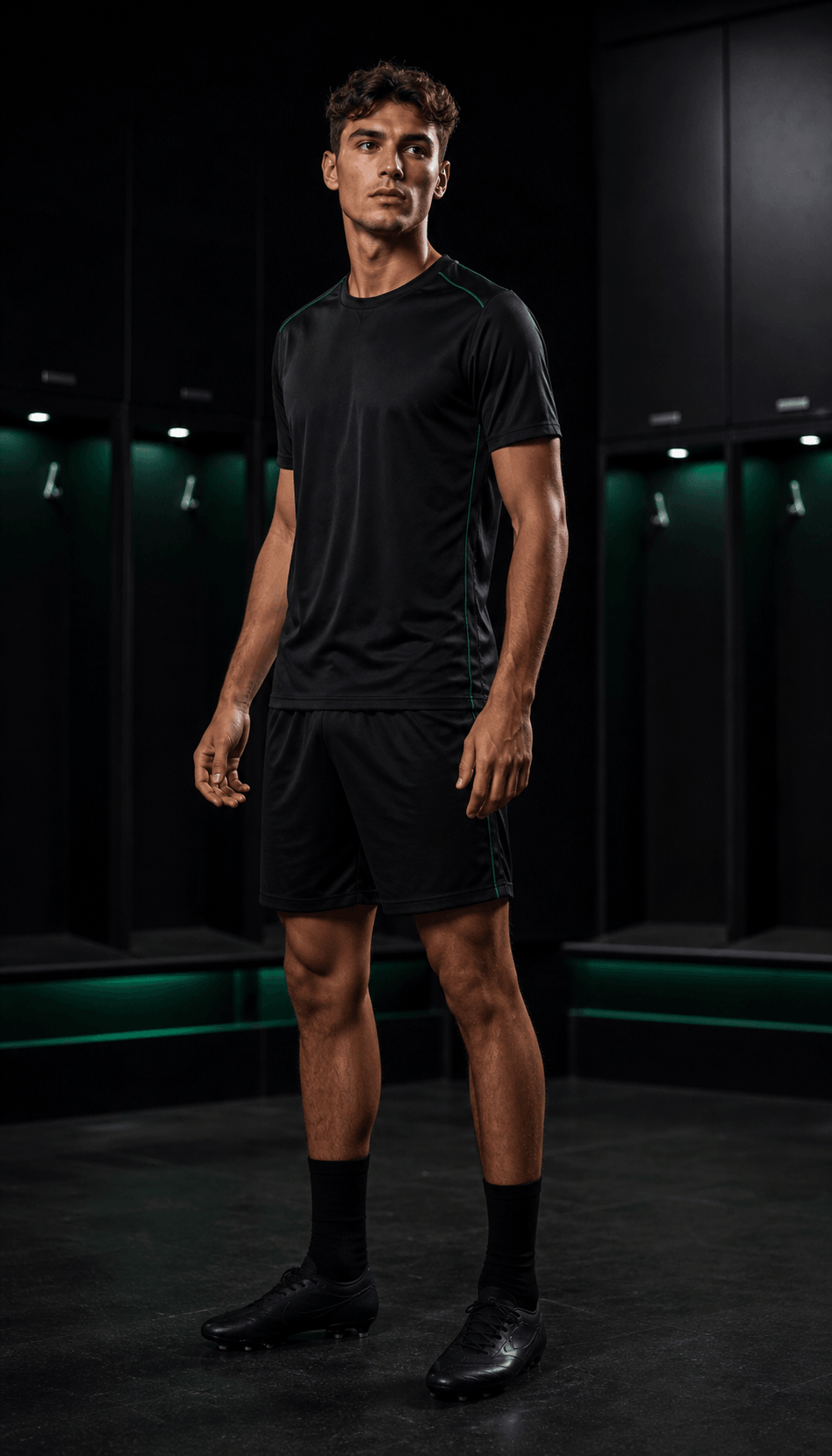 Fictional footballer in a neutral TOUCHLN training kit