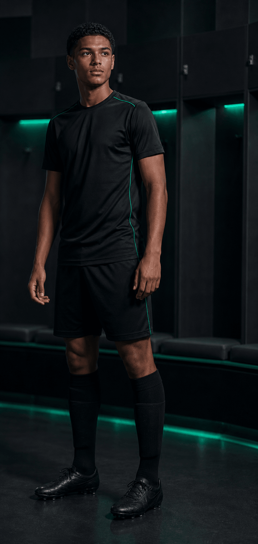 Fictional footballer in a neutral TOUCHLN training kit