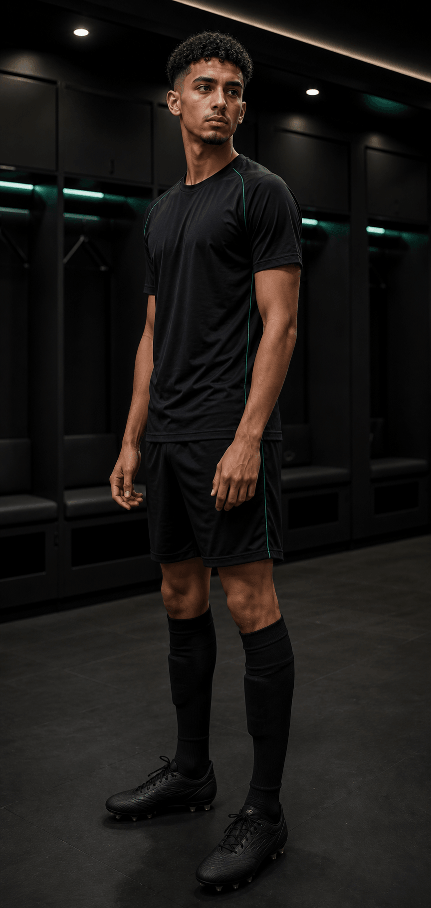 Fictional footballer in a neutral TOUCHLN training kit