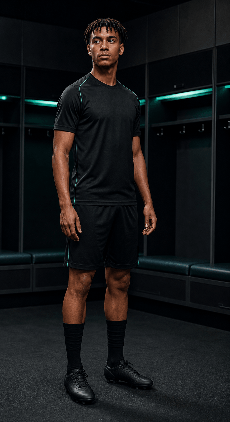 Fictional footballer in a neutral TOUCHLN training kit