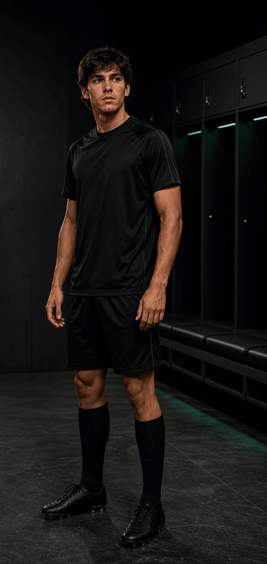 Fictional footballer in a neutral TOUCHLN training kit