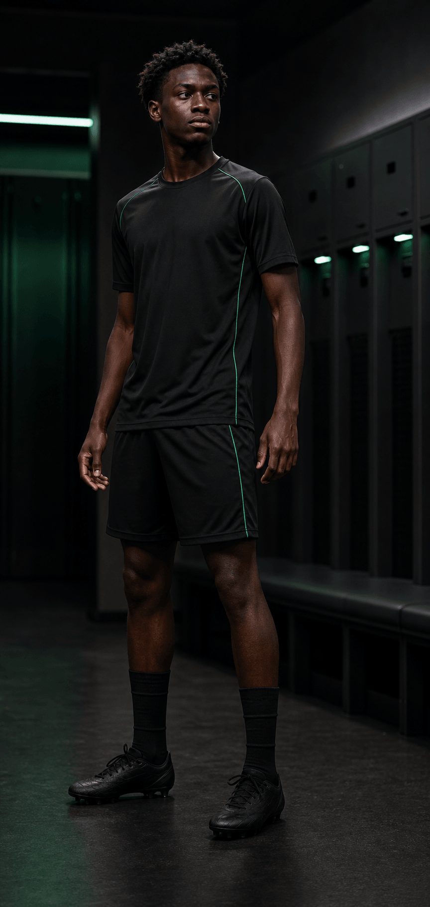 Fictional footballer in a neutral TOUCHLN training kit