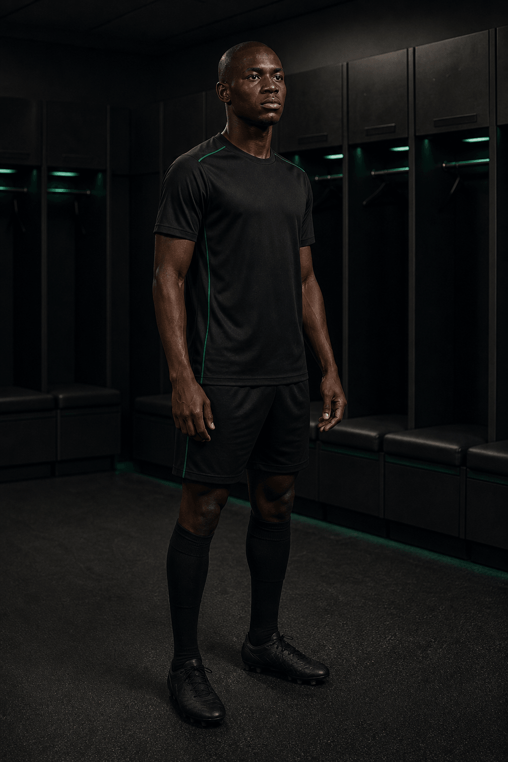 Fictional footballer in a neutral TOUCHLN training kit
