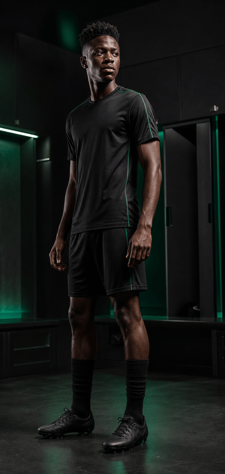 Fictional footballer in a neutral TOUCHLN training kit