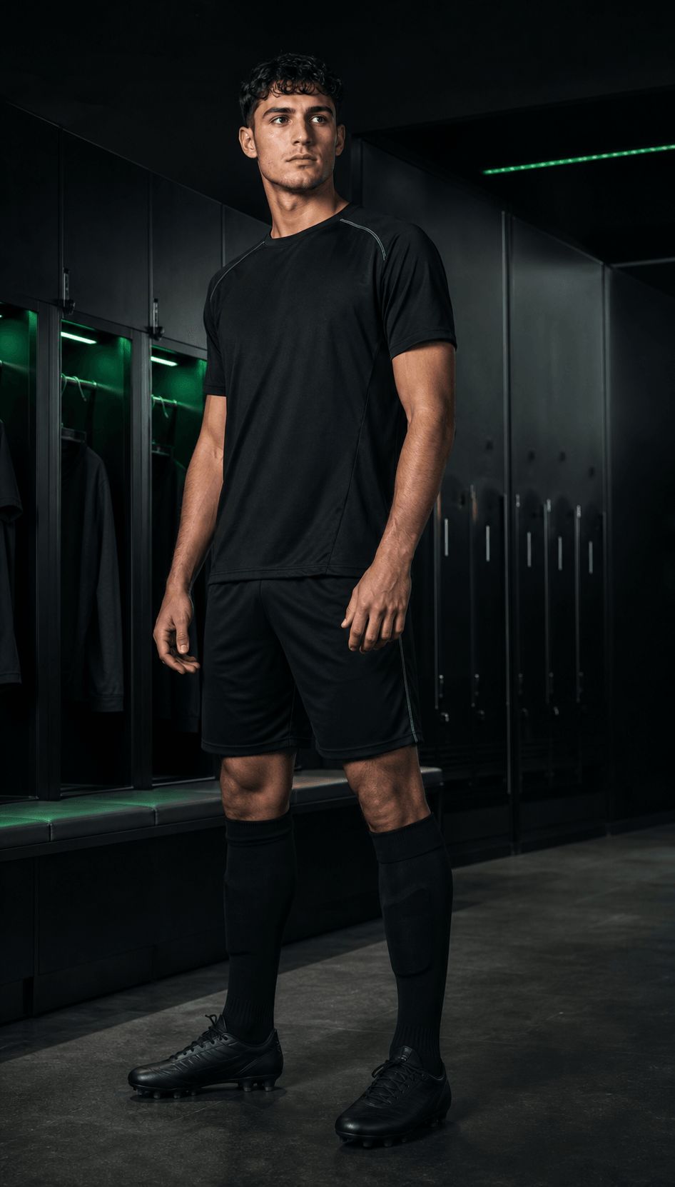 Fictional footballer in a neutral TOUCHLN training kit