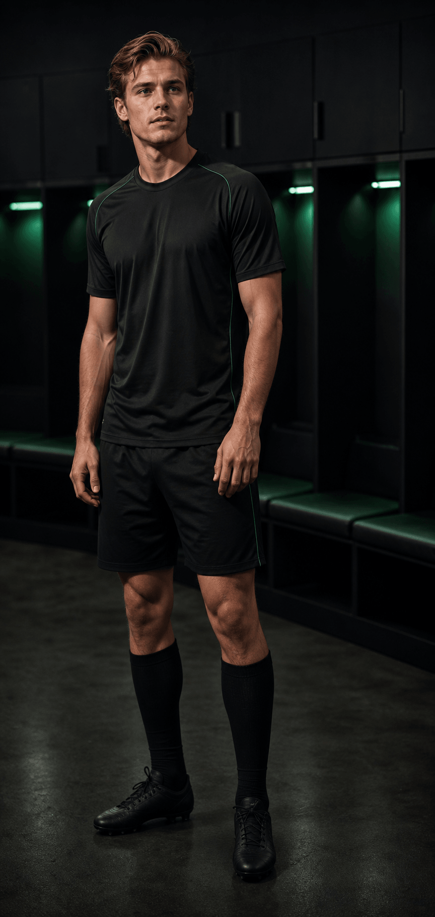 Fictional footballer in a neutral TOUCHLN training kit