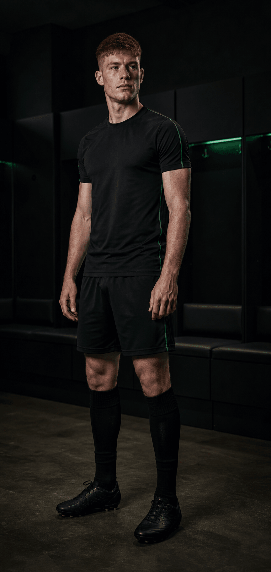 Fictional footballer in a neutral TOUCHLN training kit