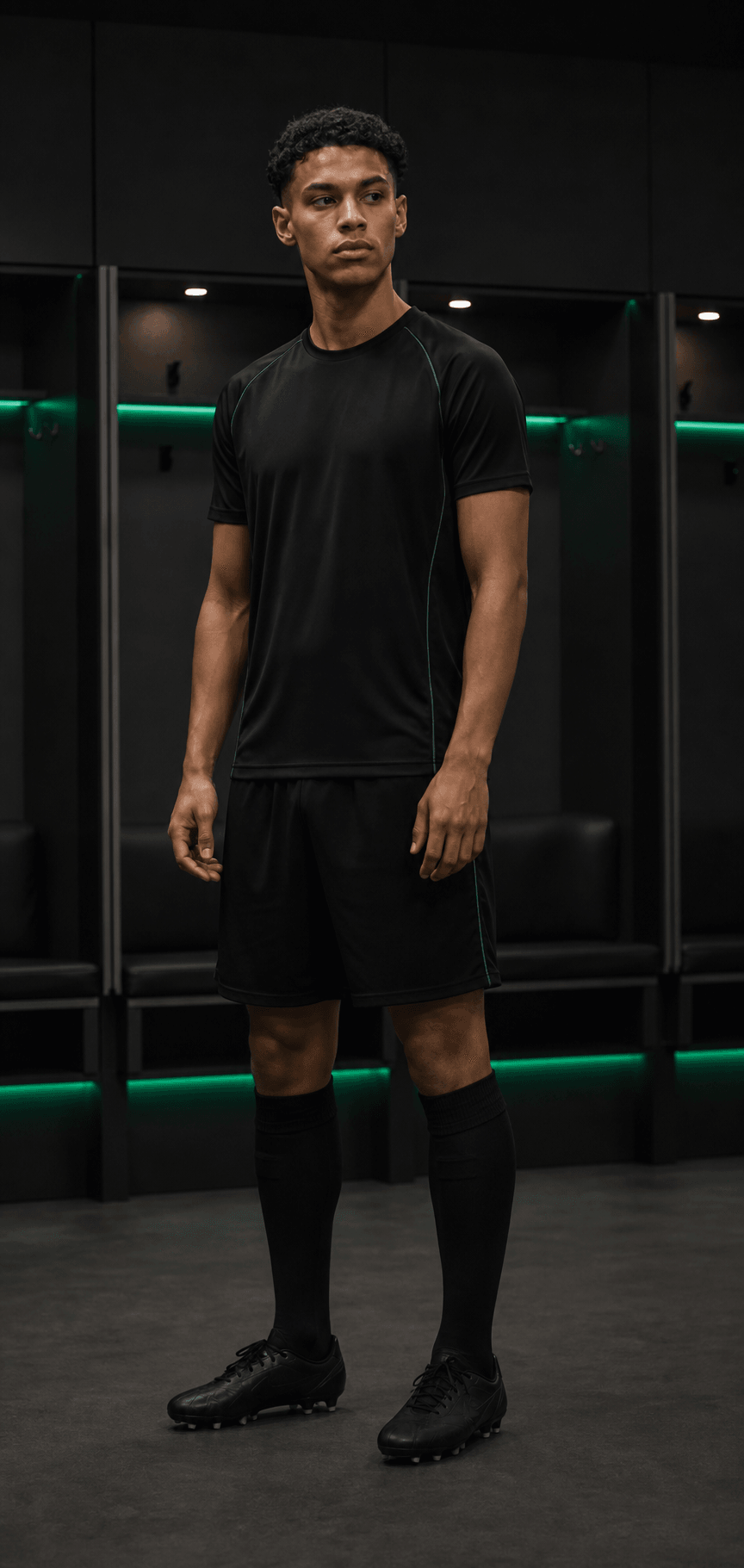 Fictional footballer in a neutral TOUCHLN training kit
