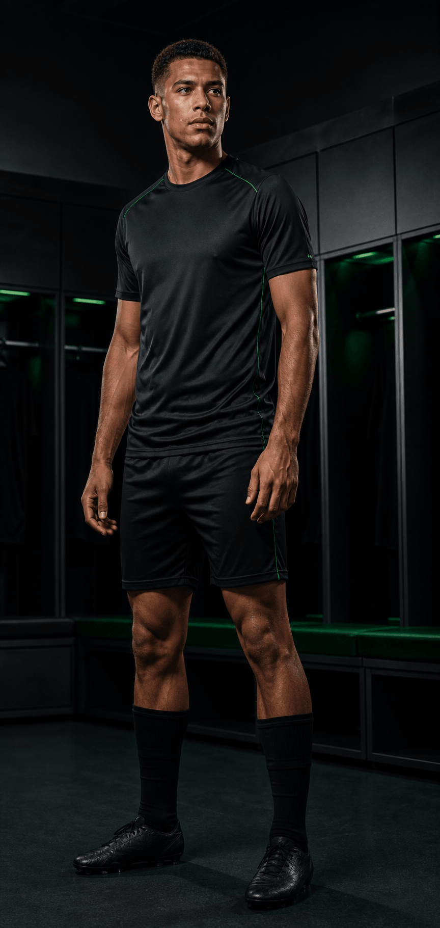 Fictional footballer in a neutral TOUCHLN training kit
